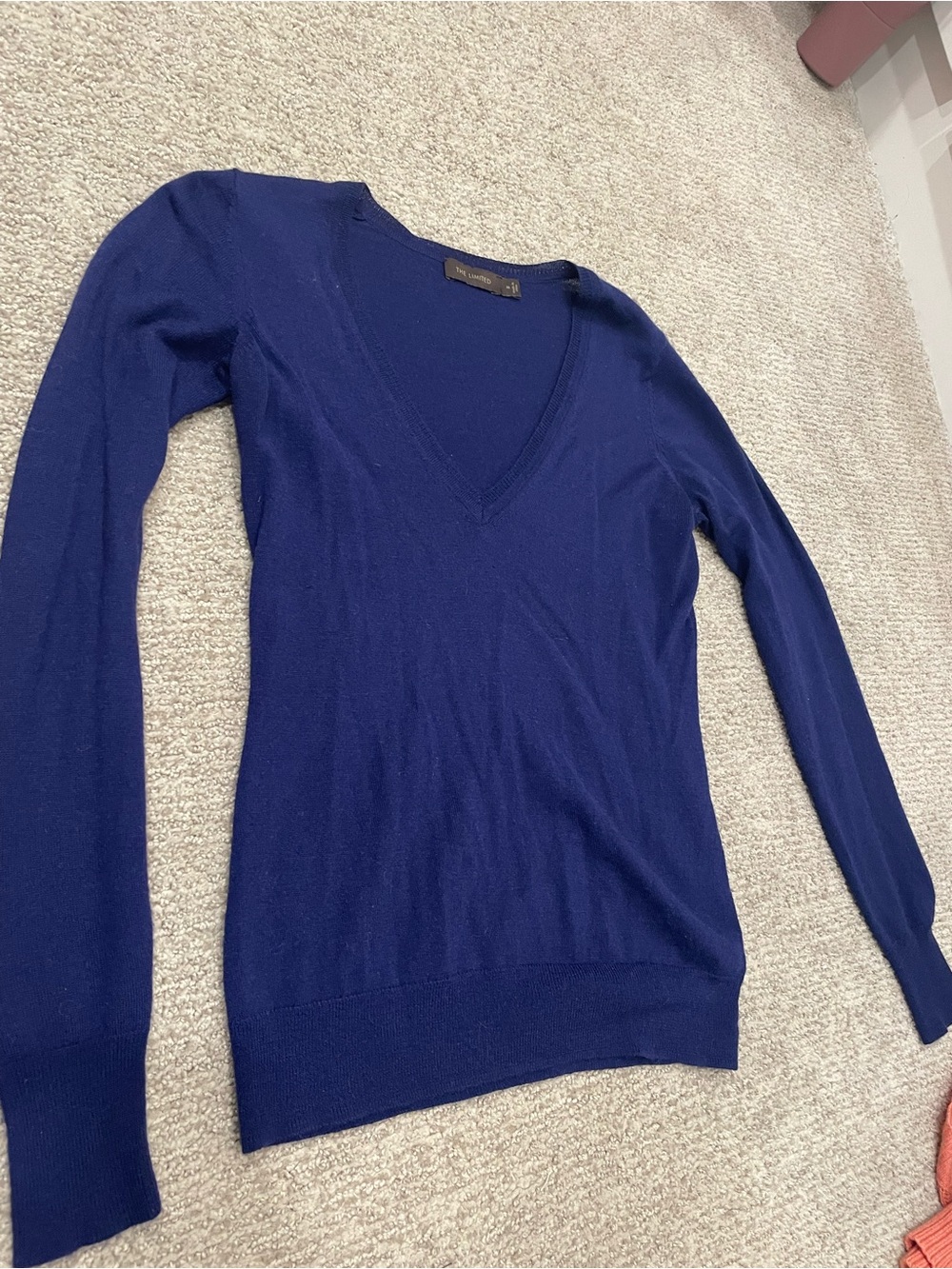 The Limited Women's Deep Blue V-Neck Long Sleeve Sweater